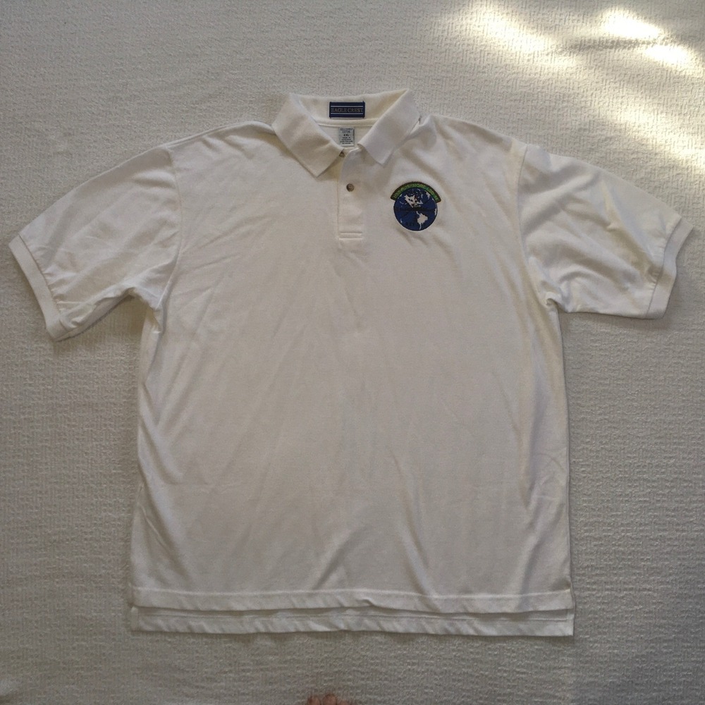 Vtg USS Rushmore Transport Repair LSO 74 Patch XXL Polo Military Collector Navy